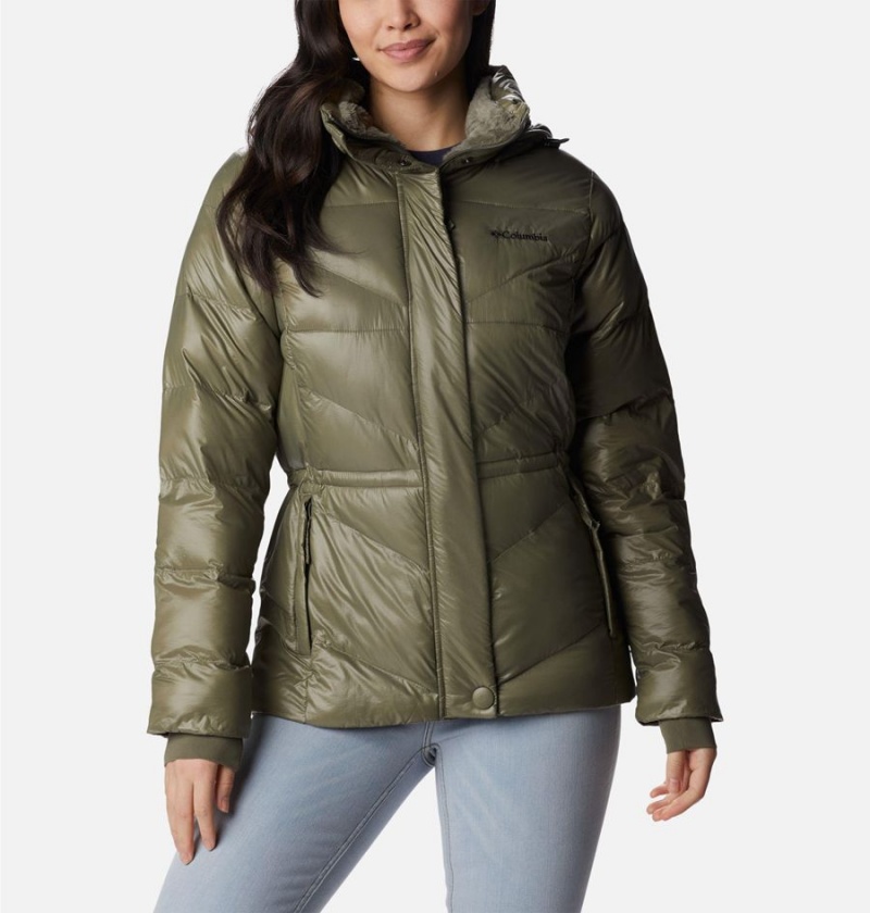 Green Women\'s Columbia Peak to Park II Insulated Hooded Puffer Jacket | XYZGS-7103