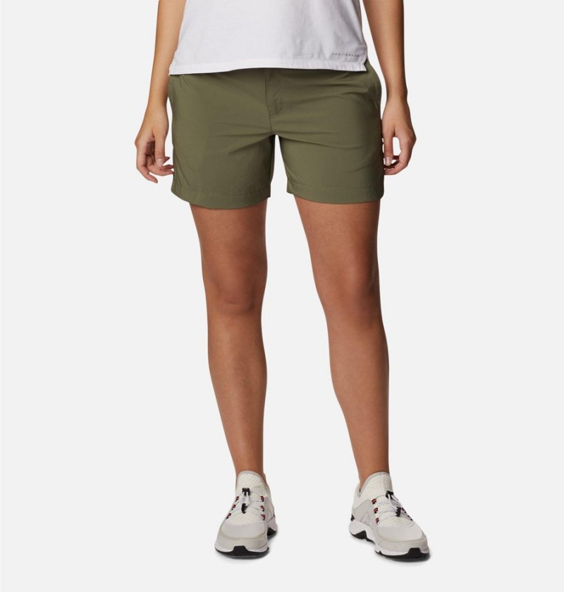 Green Women\'s Columbia Silver Ridge Utility Shorts | GCYFA-2914