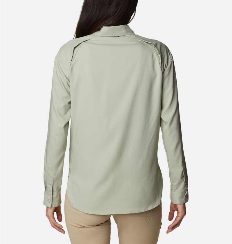 Green Women's Columbia Silver Ridge Utility Long Sleeve Shirt | XNSCZ-1309