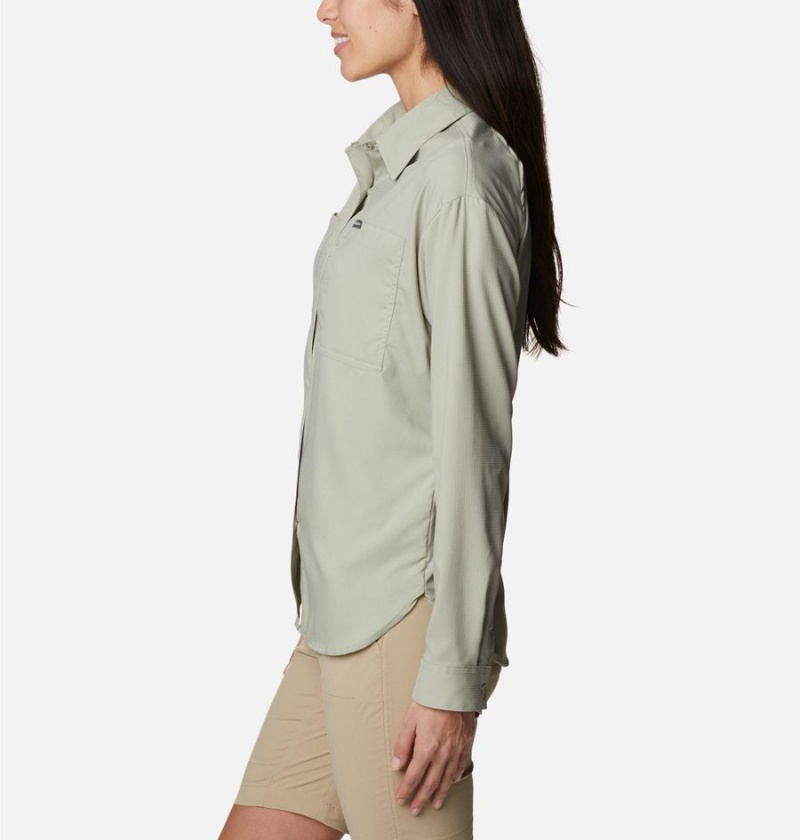 Green Women's Columbia Silver Ridge Utility Long Sleeve Shirt | XNSCZ-1309