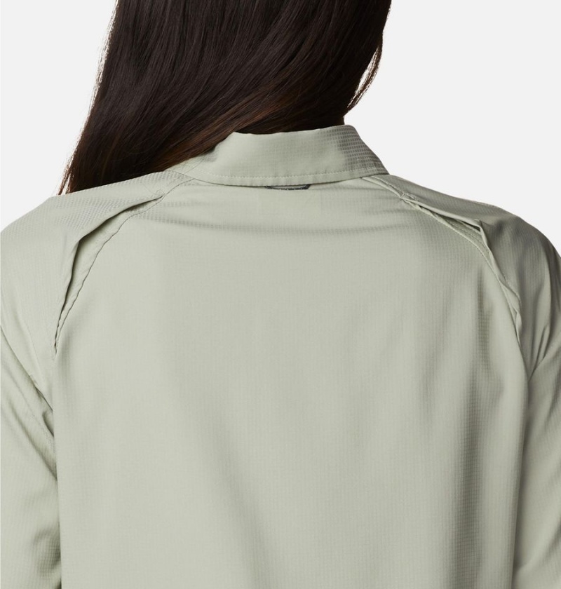 Green Women's Columbia Silver Ridge Utility Long Sleeve Shirt | XNSCZ-1309