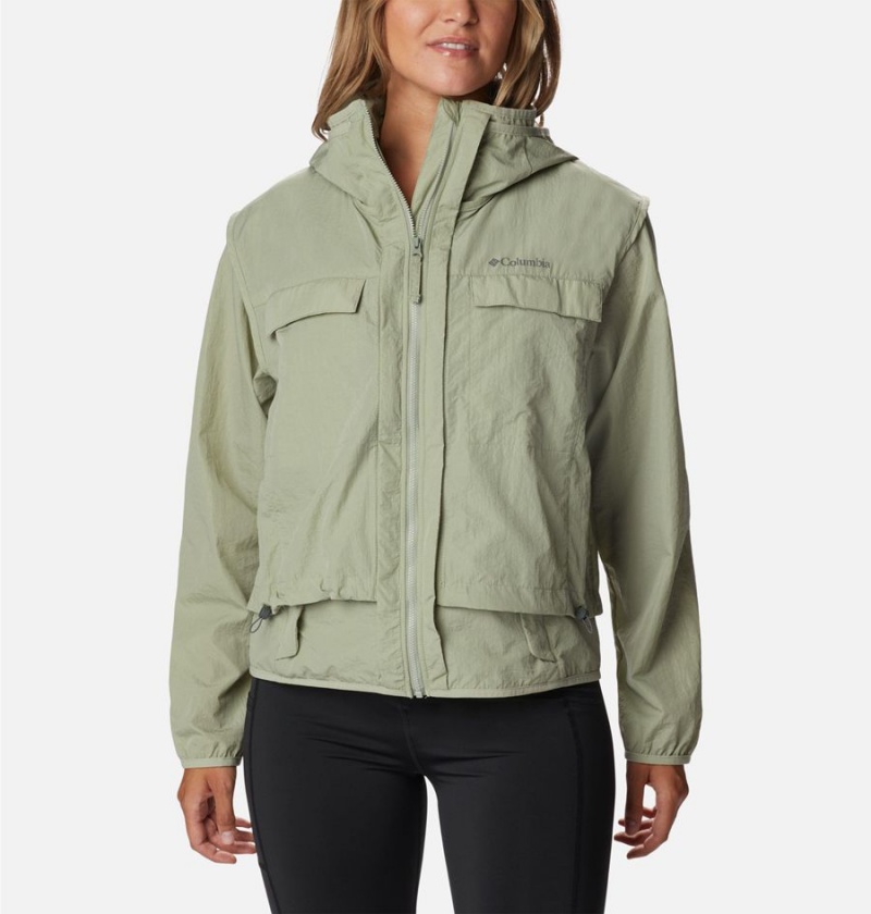 Green Women\'s Columbia Spring Canyon Wind Interchange 3 In 1 Jackets | TYKUD-8762