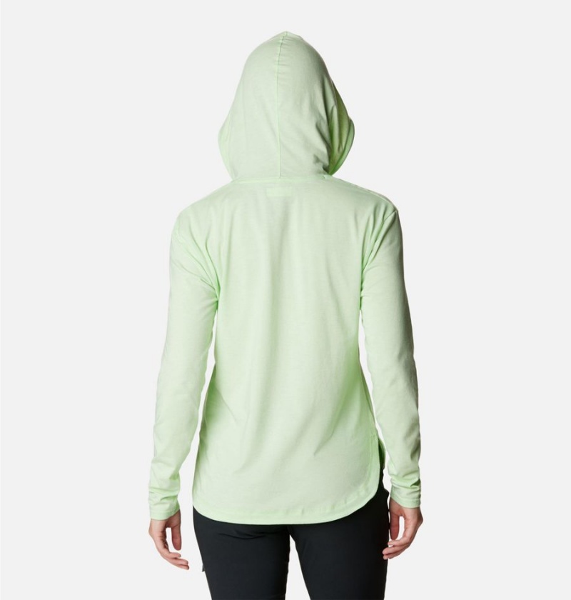 Green Women's Columbia Sun Trek Pullover Hoodie | HEIAO-5037