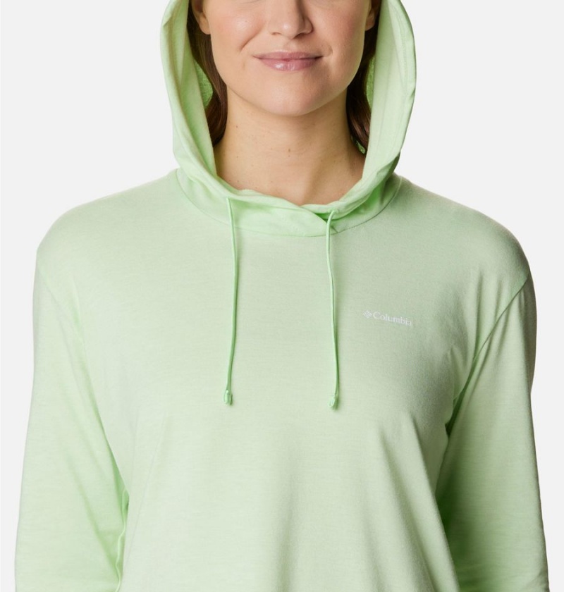 Green Women's Columbia Sun Trek Pullover Hoodie | HEIAO-5037