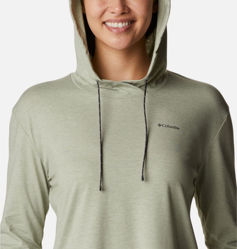 Green Women's Columbia Sun Trek Pullover Hoodie | GVZJI-0962