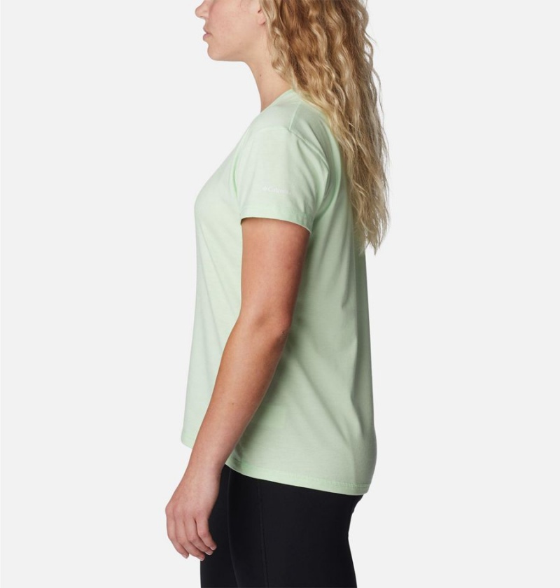 Green Women's Columbia Sun Trek T-Shirt | QAJGH-4062