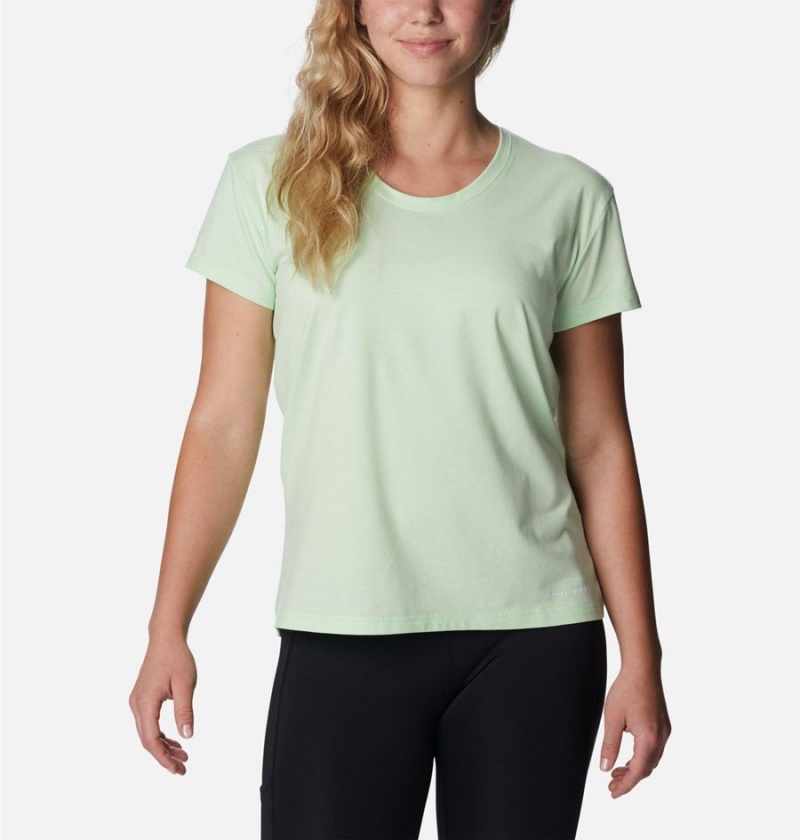 Green Women's Columbia Sun Trek T-Shirt | QAJGH-4062