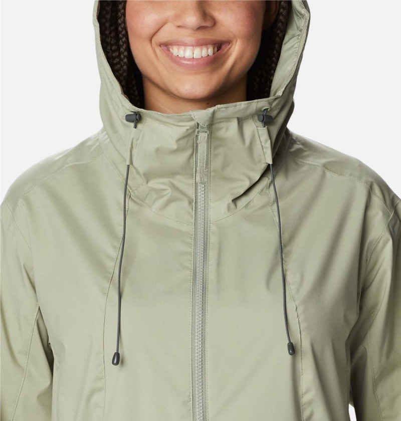 Green Women's Columbia Sunrise Ridge Rain Jacket | AXCJU-5274