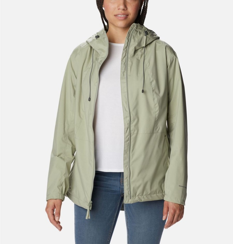 Green Women's Columbia Sunrise Ridge Rain Jacket | AXCJU-5274