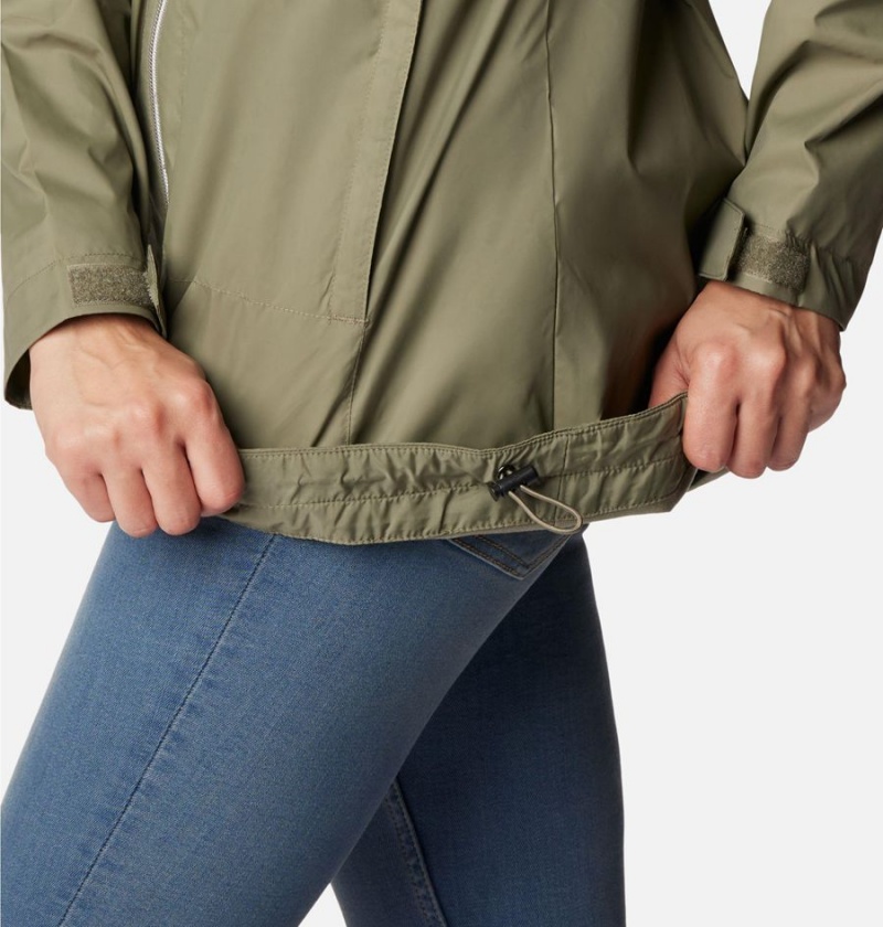 Green Women's Columbia Switchback Lined Long Rain Jacket | NLGBF-8342