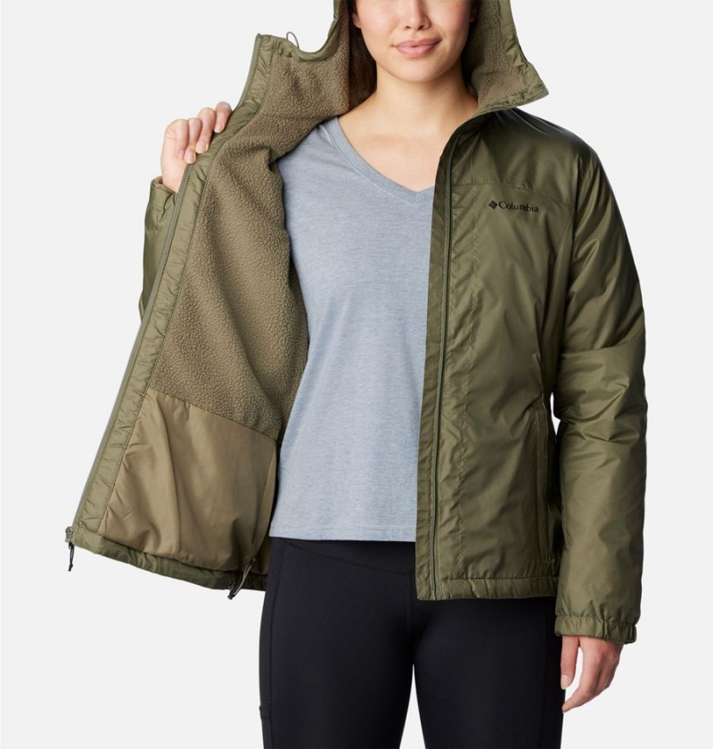 Green Women's Columbia Switchback Sherpa Lined Rain Jacket | PKYRF-0827