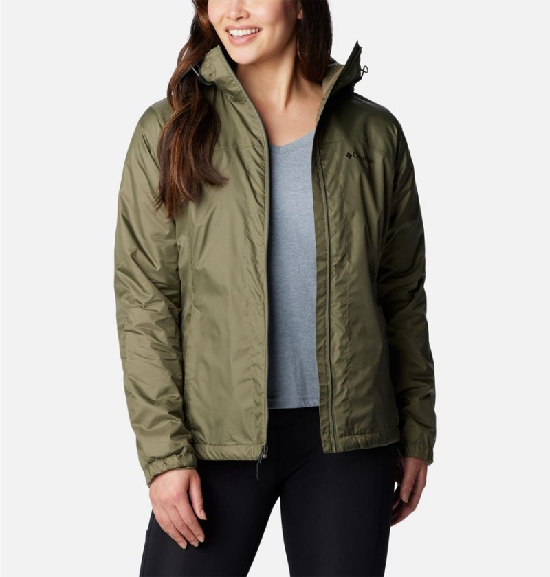 Green Women's Columbia Switchback Sherpa Lined Rain Jacket | PKYRF-0827