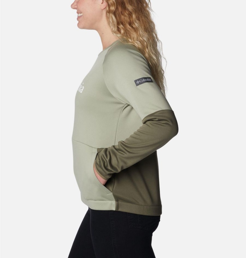 Green Women's Columbia Windgates Crew Sweatshirt Pullover | ORUIH-1308