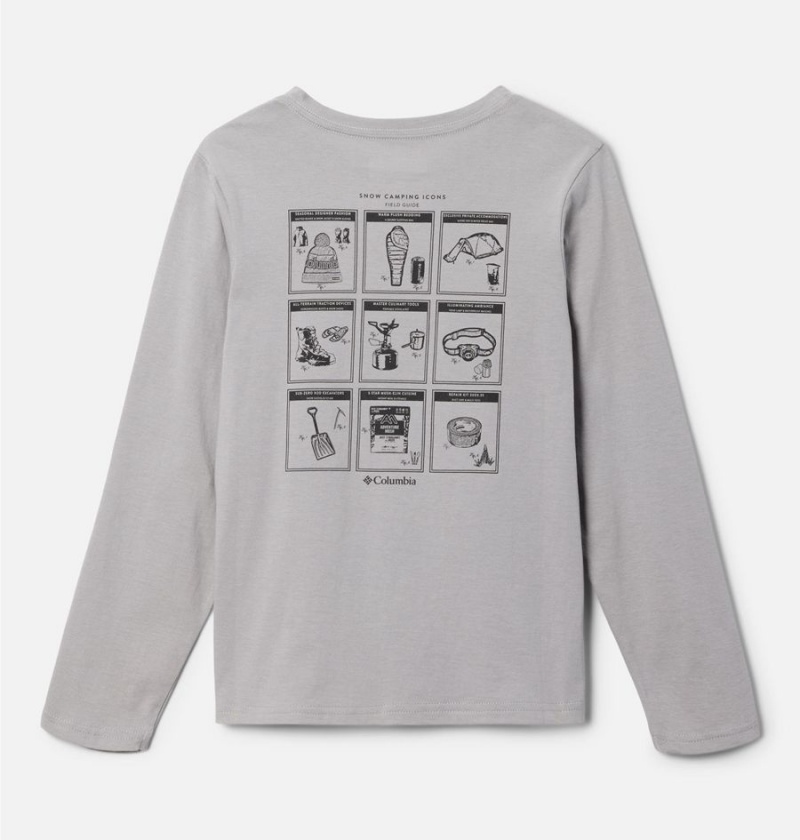 Grey Kids' Columbia Dobson Pass Long Sleeve Graphic T-Shirt | GZTDF-6834