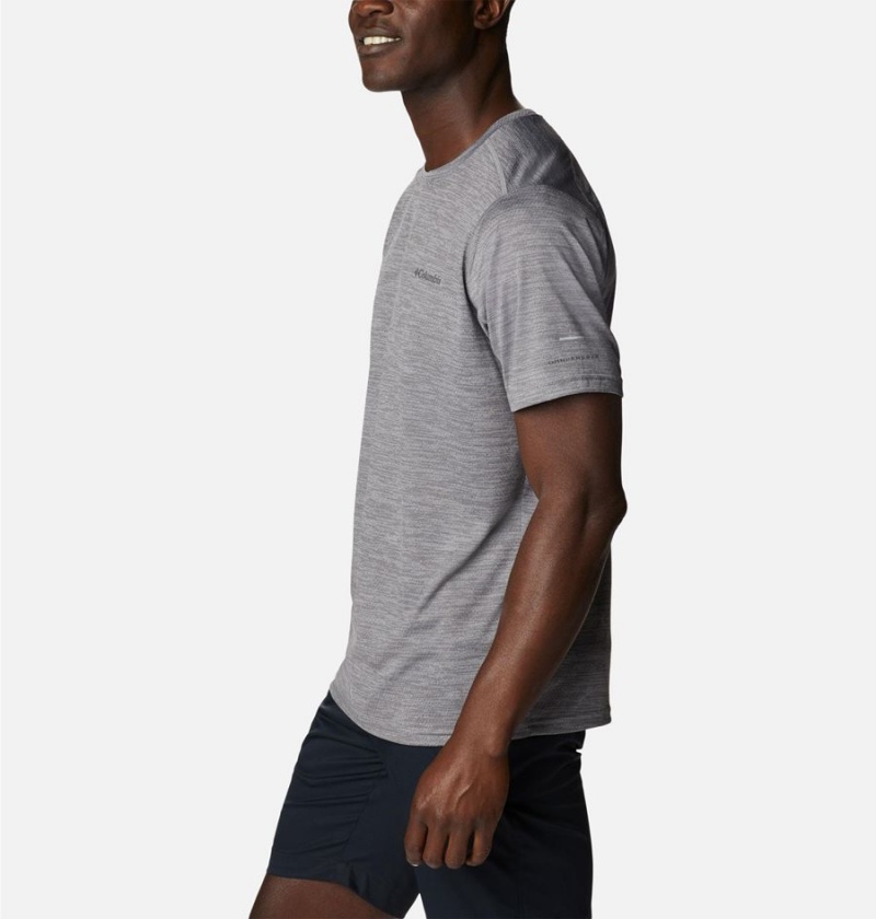 Grey Men's Columbia Alpine Chill Zero Short Sleeve Crew T-Shirt | AIERM-3967