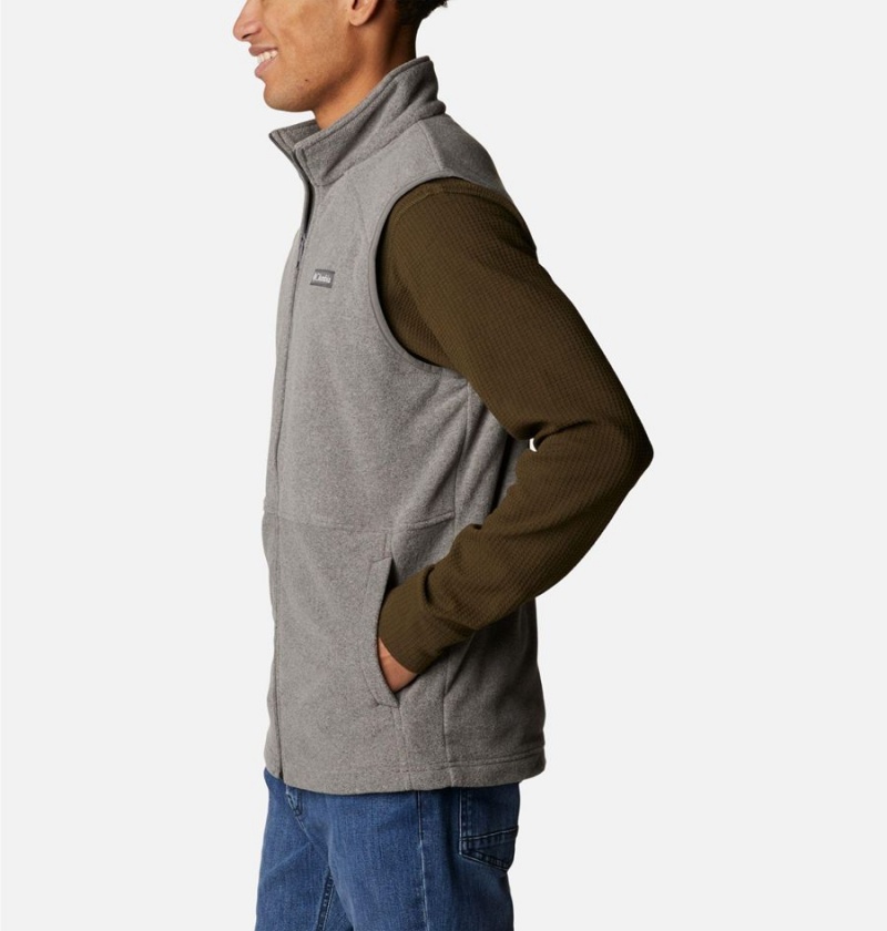 Grey Men's Columbia Castle Dale Fleece Vest | HRNGB-4908