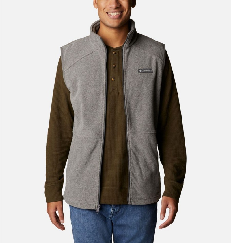 Grey Men's Columbia Castle Dale Fleece Vest | HRNGB-4908