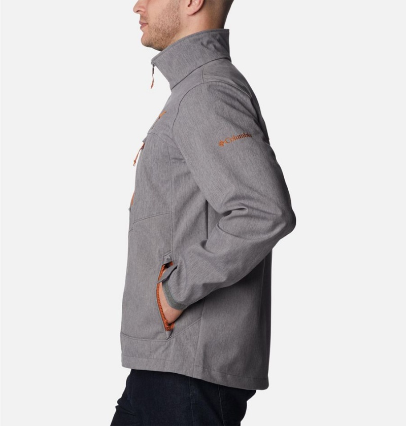 Grey Men's Columbia Collegiate Ascender II - Texas Softshell Jackets | NWIUR-6048