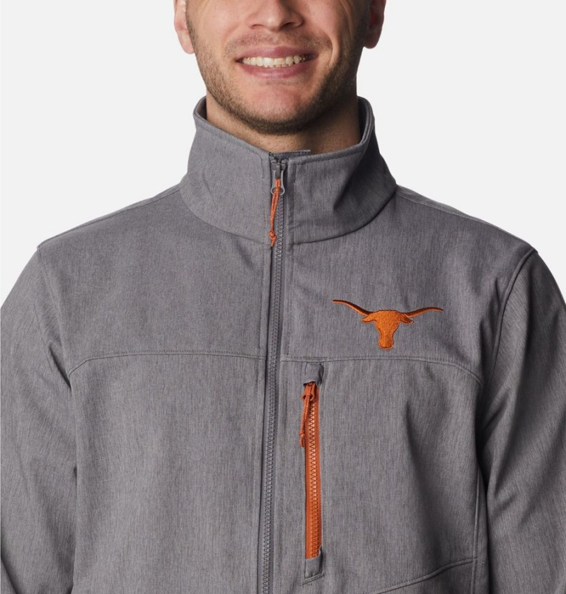 Grey Men's Columbia Collegiate Ascender II - Texas Softshell Jackets | NWIUR-6048