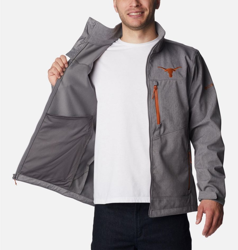 Grey Men's Columbia Collegiate Ascender II - Texas Softshell Jackets | NWIUR-6048