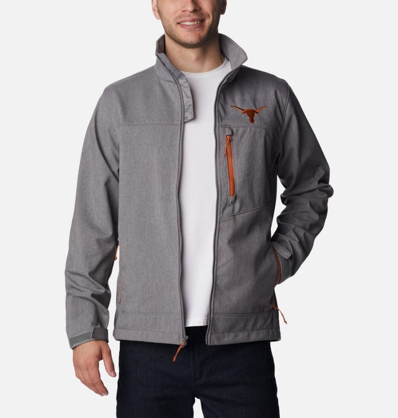 Grey Men's Columbia Collegiate Ascender II - Texas Softshell Jackets | NWIUR-6048