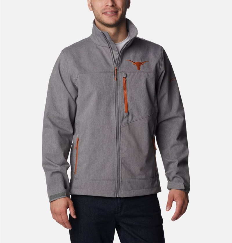 Grey Men\'s Columbia Collegiate Ascender II - Texas Softshell Jackets | NWIUR-6048