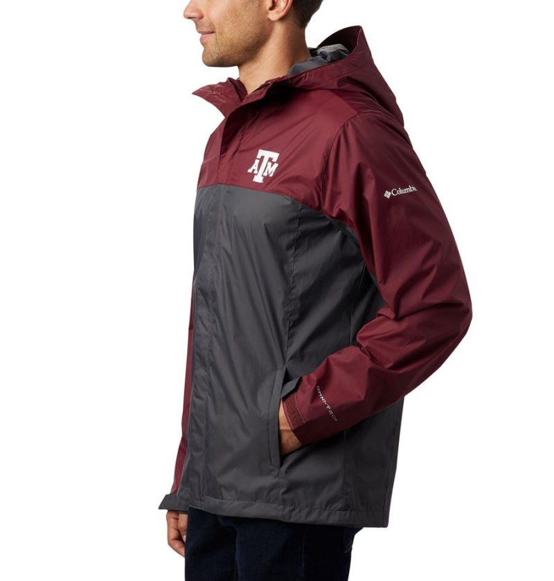 Grey Men's Columbia Collegiate Glennaker Storm - Texas A&M Rain Jacket | RCAFD-4013