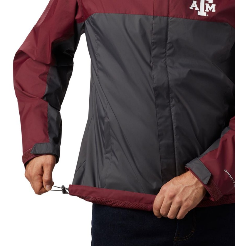 Grey Men's Columbia Collegiate Glennaker Storm - Texas A&M Rain Jacket | RCAFD-4013