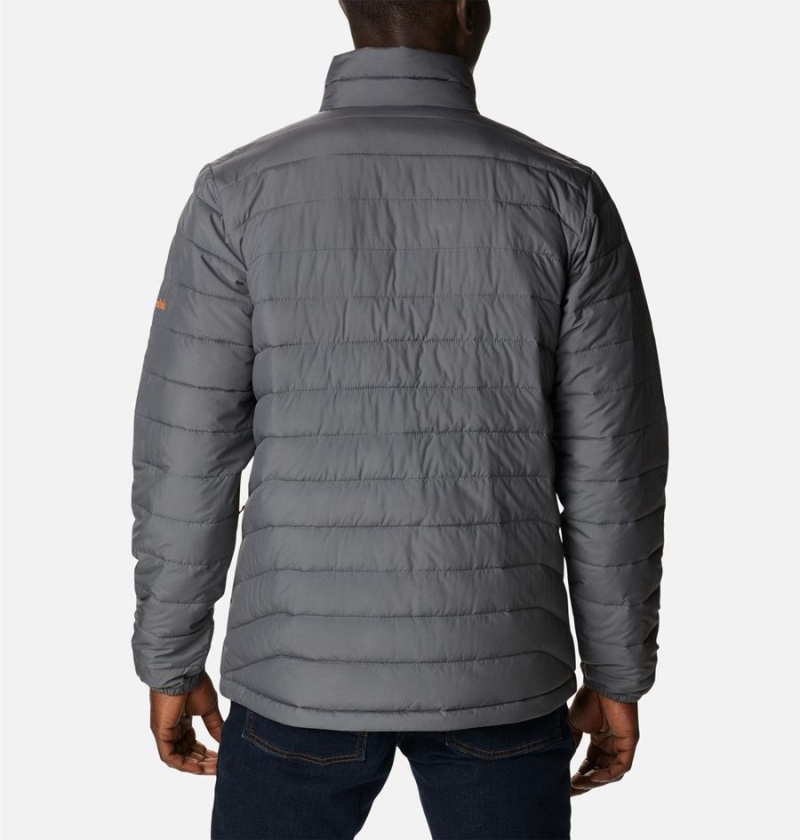 Grey Men's Columbia Collegiate Powder Lite - Clemson Insulated Puffer Jacket | WPVLH-7582