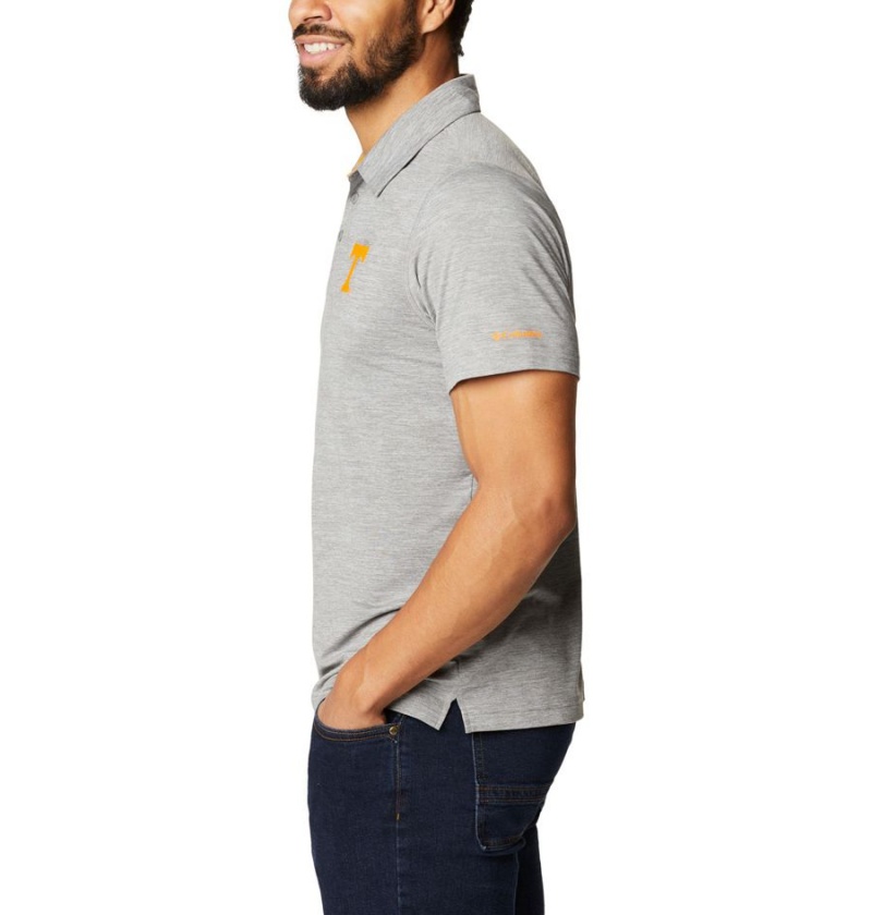 Grey Men's Columbia Collegiate Tech Trail - Tennessee Polo Shirt | QBPOZ-2683