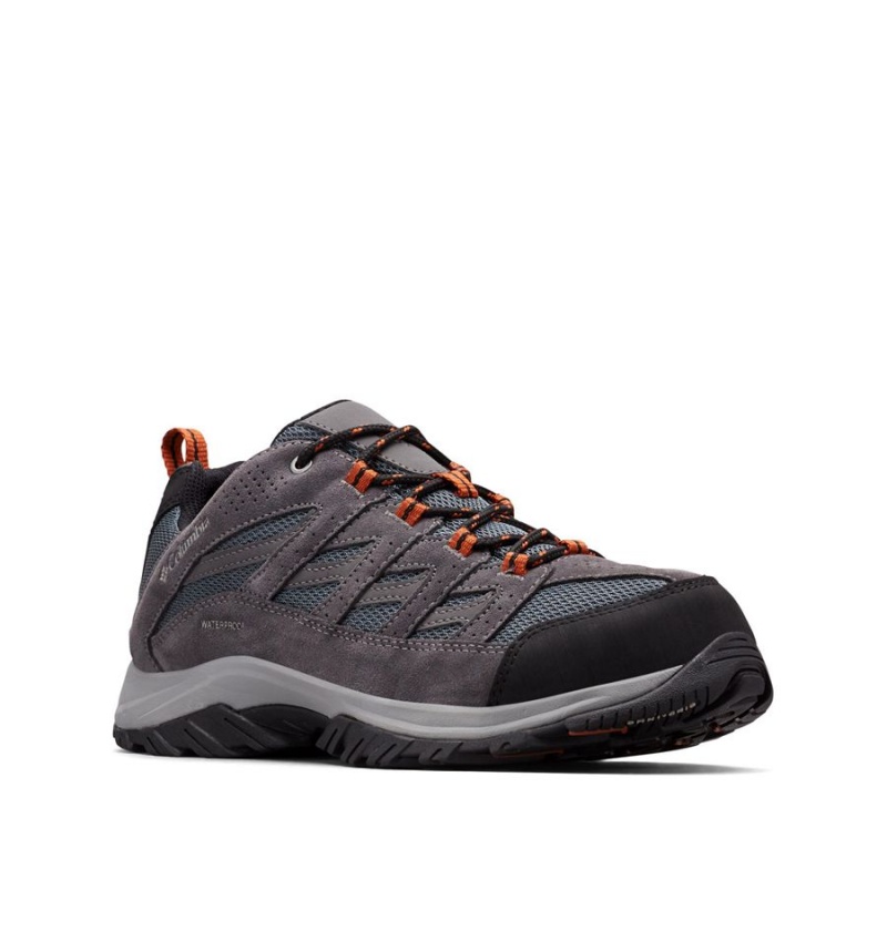 Grey Men's Columbia Crestwood Waterproof Hiking Shoes | KXROY-5748