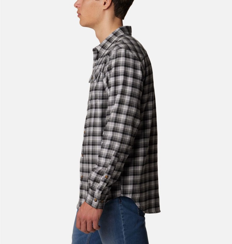 Grey Men's Columbia Flare Gun Stretch Flannel Shirt | JNRFA-4791