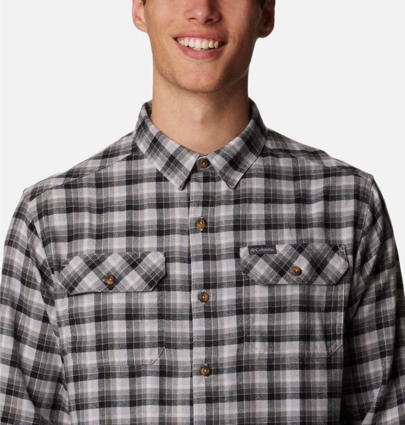 Grey Men's Columbia Flare Gun Stretch Flannel Shirt | JNRFA-4791