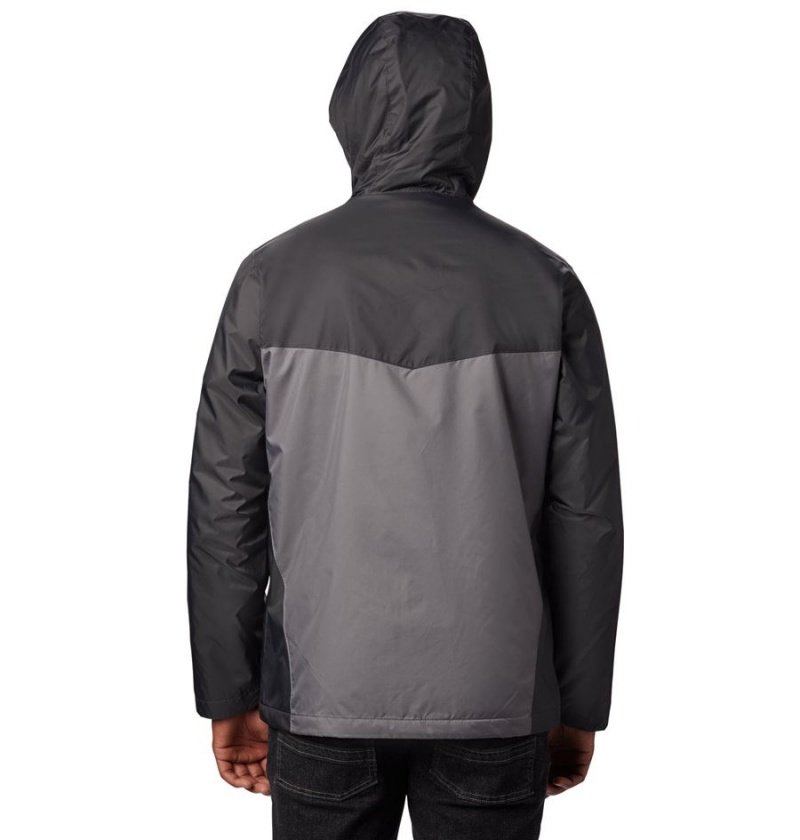 Grey Men's Columbia Glennaker Sherpa Lined Rain Jacket | ITHZV-9135