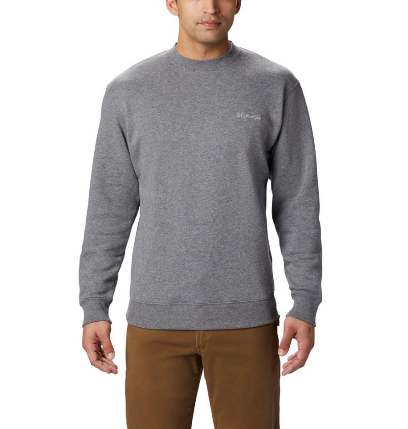 Grey Men\'s Columbia Hart Mountain II Crew Sweatshirt | JNEVG-5679