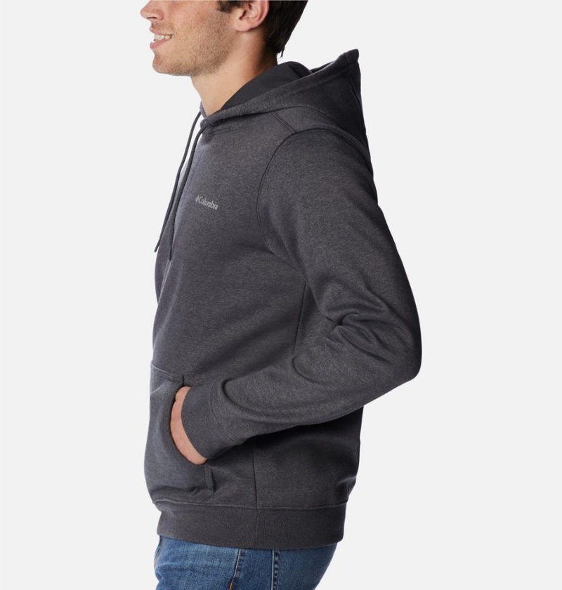 Grey Men's Columbia Keyhole Peak Logo Hoodie | ZWBGP-9348