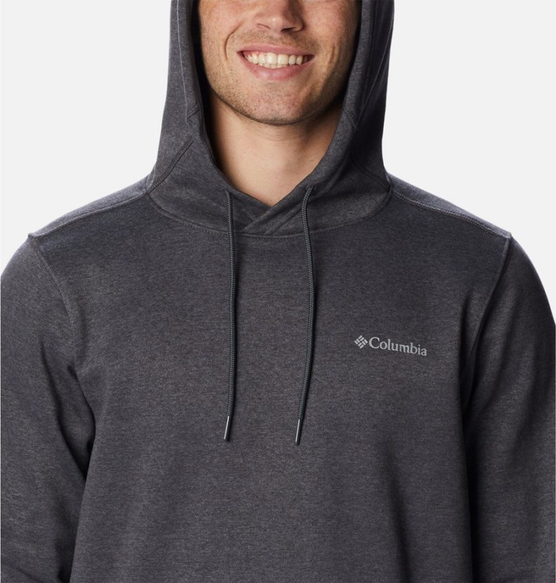 Grey Men's Columbia Keyhole Peak Logo Hoodie | ZWBGP-9348