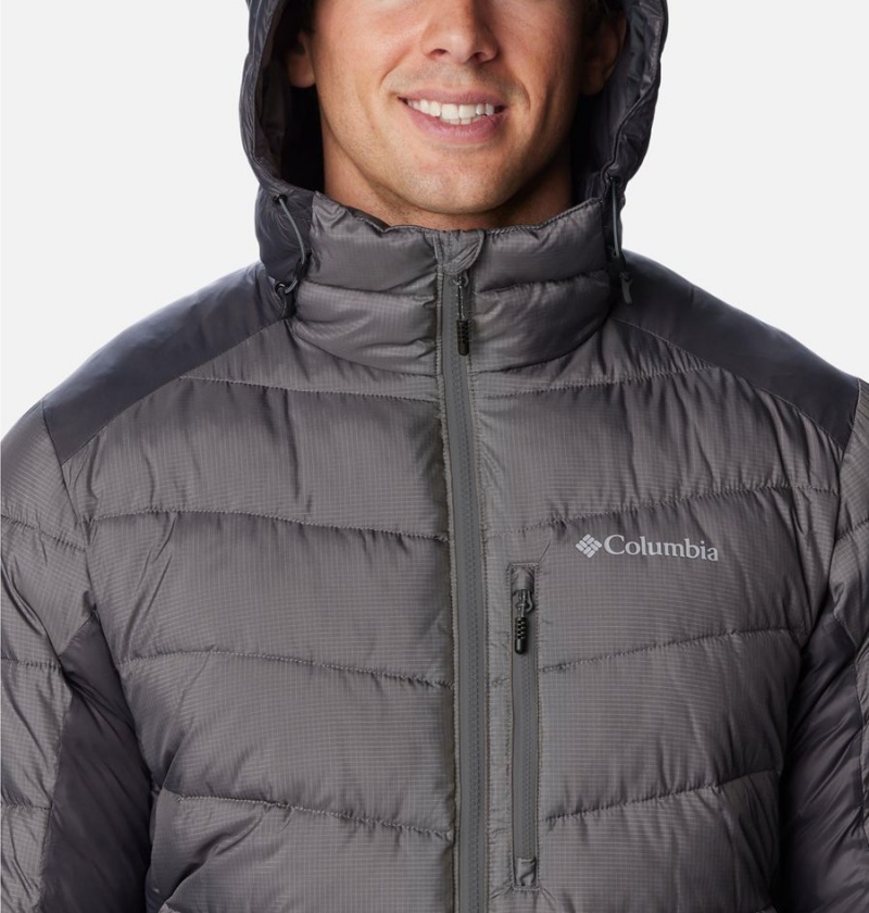 Grey Men's Columbia Labyrinth Loop Omni Heat Infinity Hooded Insulated Puffer Jacket | GKELH-8540