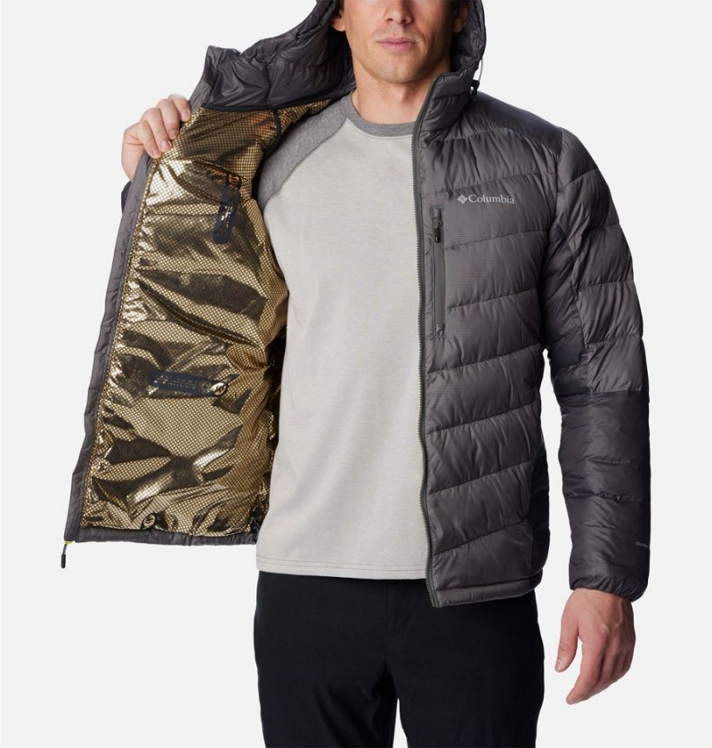 Grey Men's Columbia Labyrinth Loop Omni Heat Infinity Hooded Insulated Puffer Jacket | GKELH-8540