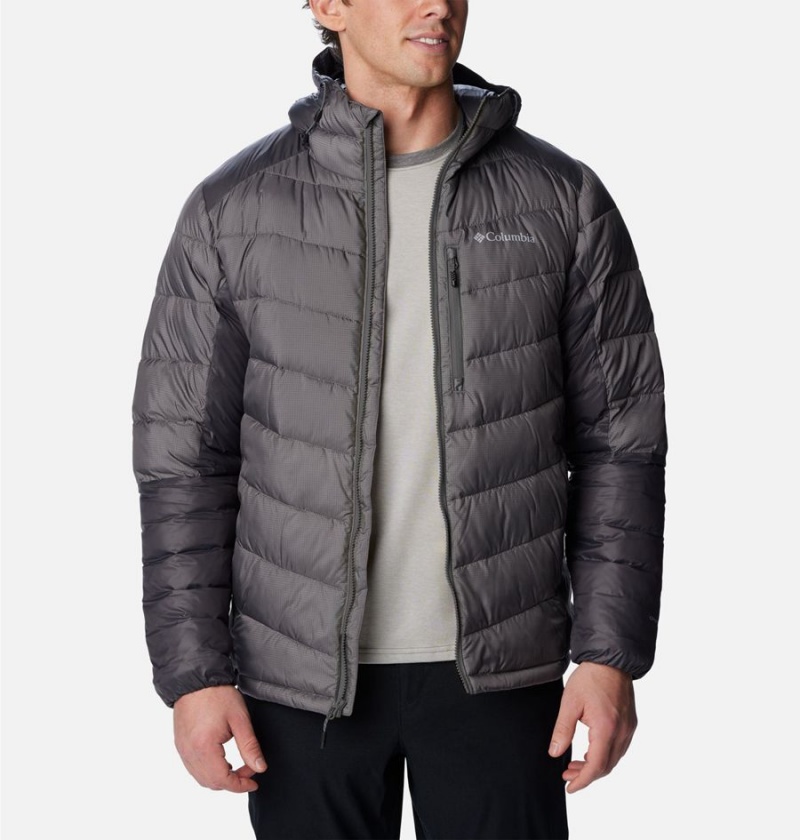 Grey Men's Columbia Labyrinth Loop Omni Heat Infinity Hooded Insulated Puffer Jacket | GKELH-8540