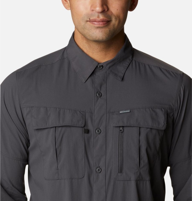 Grey Men's Columbia Newton Ridge II Long Sleeve Shirt | ABYWH-3692