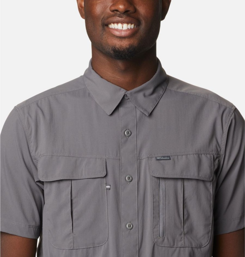 Grey Men's Columbia Newton Ridge II Short Sleeve Shirt | SMQRE-7198