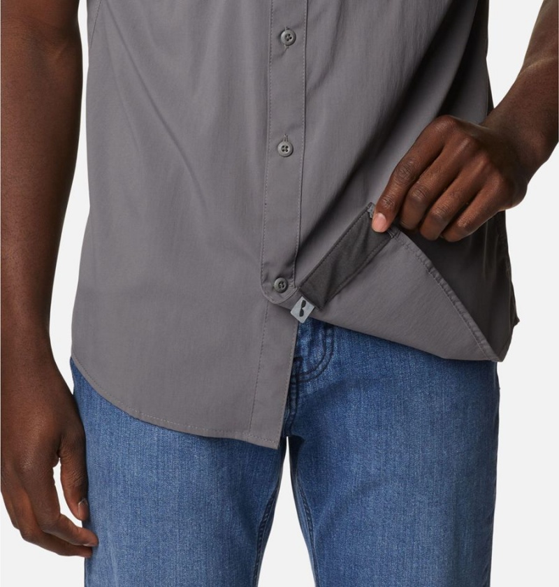 Grey Men's Columbia Newton Ridge II Short Sleeve Shirt | SMQRE-7198