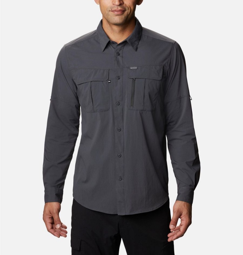 Grey Men\'s Columbia Newton Ridge Long Sleeve Shirt | RIUKY-9723