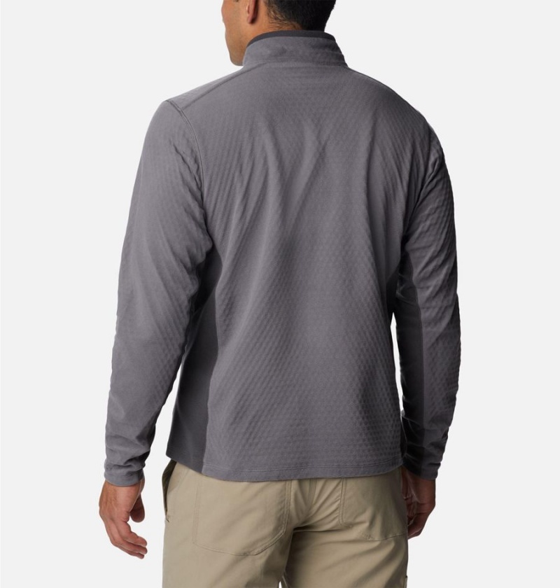 Grey Men's Columbia Overlook Pass Half Zip Shirt Pullover | EQMHX-1562