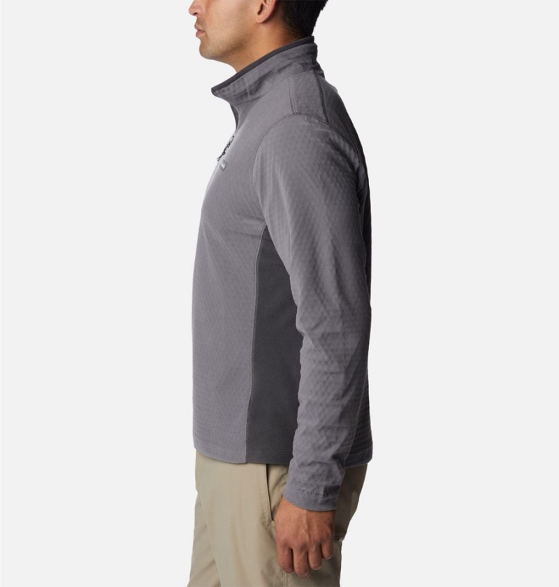 Grey Men's Columbia Overlook Pass Half Zip Shirt Pullover | EQMHX-1562