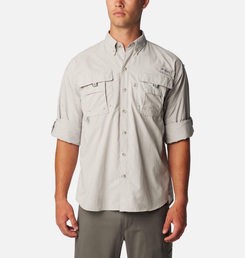 Grey Men's Columbia PFG Bahama II Long Sleeve Shirt | CWYFV-3094