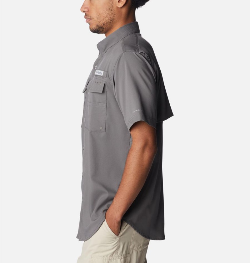 Grey Men's Columbia PFG Blood and Guts IV Woven Short Sleeve Shirt | KPVEF-6572