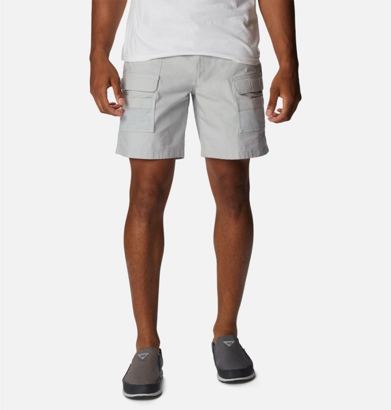 Grey Men\'s Columbia PFG Half Moon III Shorts | ZVJYF-2587