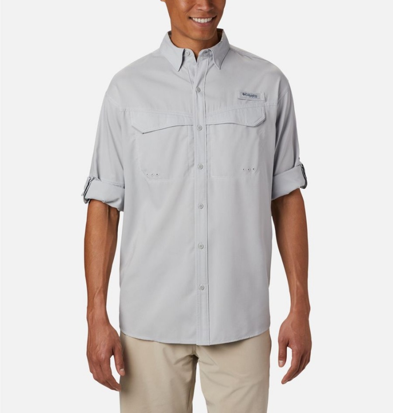 Grey Men's Columbia PFG Low Drag Offshore Long Sleeve Shirt | KHGAF-1759